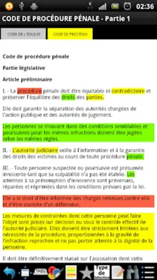 Lois et Règlements Français GRATUIT android App screenshot 3